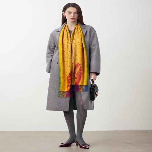 AUSEKALY Colourful Shawl Wraps for Women Scarf Pashmina Feel Causal Prayer Shawls Indian Dupatta Scarves2