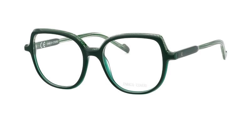 Enrico Coveri Okulary ECV156 dla kobiet, okulary korekcyjne, pasują do wszystkich rodzajów soczewek, Zielony