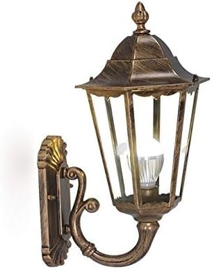noxozoqm Vintage Waterproof Lantern Glass Wall Light Retro Rainproof Outdoor Wall Lantern Light Traditional Victoria Antique E27(Bronze)