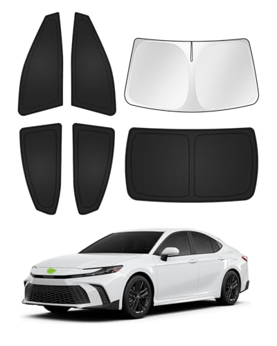 Image of Canvcle Sunshades for 2025 2026 Toyota Camry Accessories Windshield Sun Shade Side Rear Window Shade Cover Sun Visor Shield Privacy Protection Keep Vehicle Cool Black 6PCS