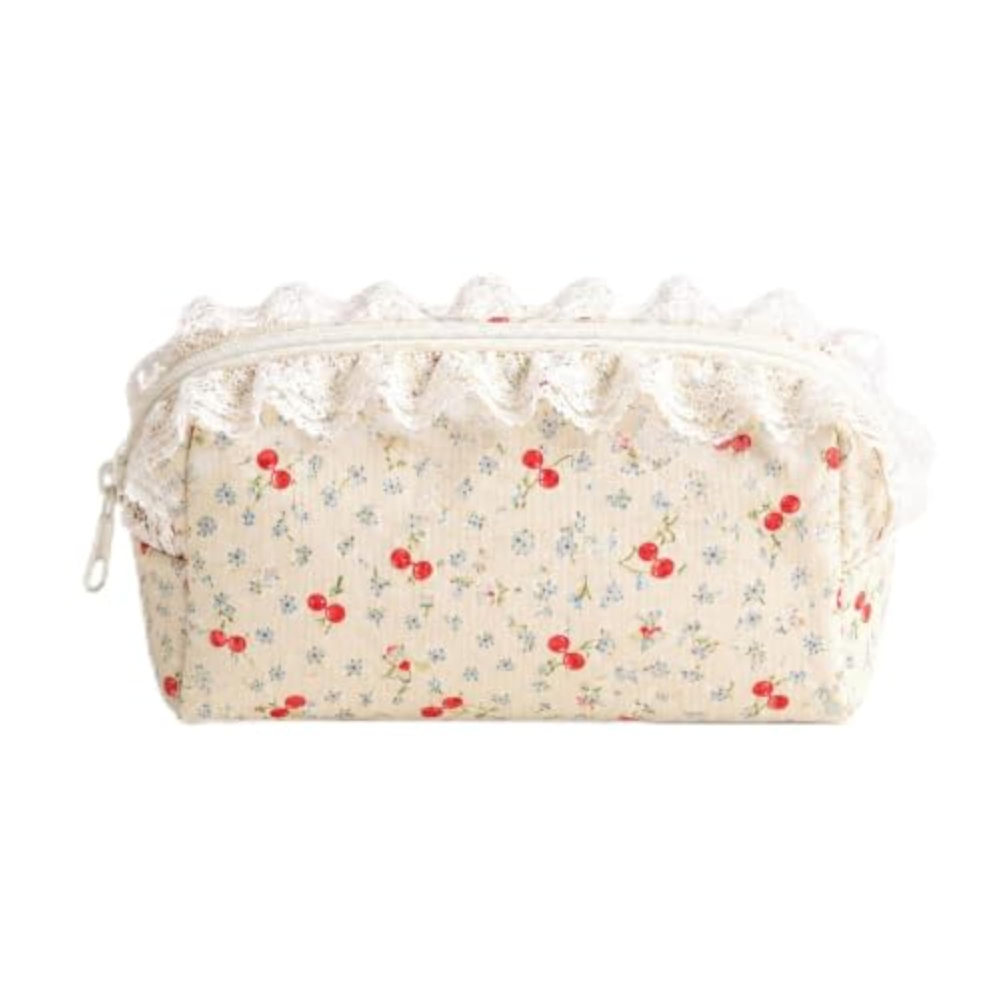 Cherry Blue Makeup Pouch, Travel Organizer Bag