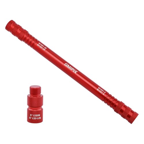Image of 6 in 1 Fork Damper Rod Bleed Tool M10 x 1.0 /1.25 M12 x 1.0 /1.25 M8 x 1.0 M14 x 1.0 Motorcycle Fork Damper Rod Bleed Repair Tool (Red)