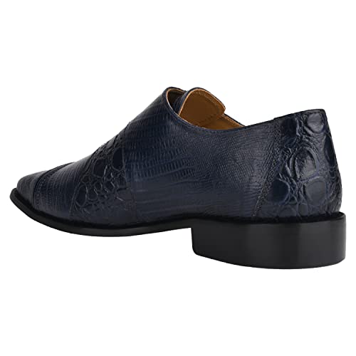 Image of LIBERTYZENO Mens Hornback Print Genuine Leather Lace Up Oxford Dress Shoes
