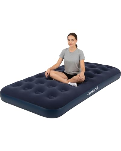 AVENLI Luftmatratze Luftbett Camping für 1 Person 191x99x22cm aufblasbare Matratze Gästebett weiche Liegefläche mit beflockter Oberfläche...