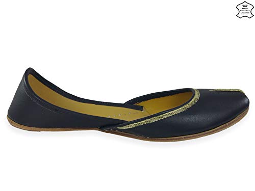 Image of Fulkari Women's Nappa Soft Genuine Leather Juttis | Bite and Pinch Free Jutis | Punjabi Jutti For Ladies | Casual Flat Stylish Mojari | Ethnic Flats For Girls |