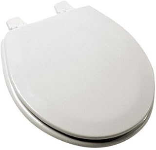 Deluxe Molded Round Wood Toilet Seat, Biscuit & Linen