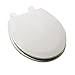 Deluxe Molded Round Wood Toilet Seat, Biscuit & Linen
