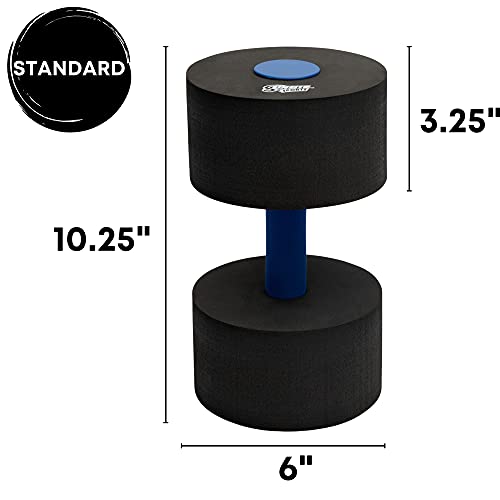 Sunlite Sports High-Density EVA-Foam Dumbbell Set - Soft Padded - Water Aerobics, Aqua Therapy, Pool Fitness, Water Exercise - Multiple Sizes (Black Medium)