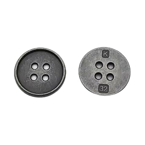 Carytalee 20PC Sewing Metal Buttons 4 Hole Antique Silver Round Vintage Crafts Buttons 20mm Cover