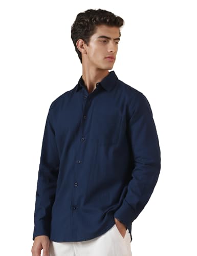 Image of FYLTR Men's Full Sleeve Casual Shirt - 100% | Regular Fit | Shirts for Men | Solid Color | Textured Shirt