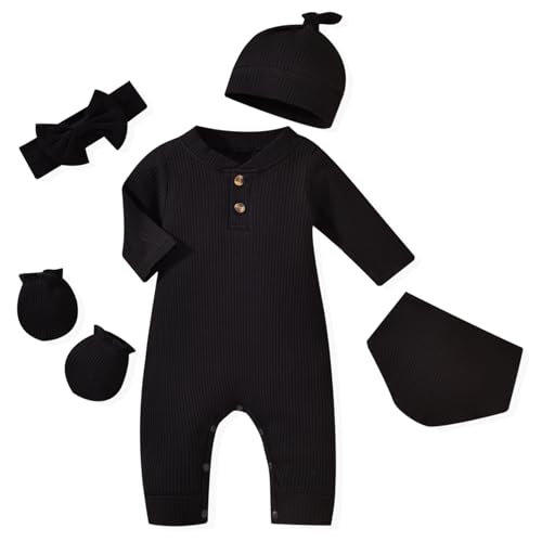 Image of Aalizzwell Newborn Baby Ribbed Romper