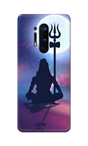 Image of Printed Hard Back Cover Case for OnePlus 8 Pro Back Cover (Lord Shiva) -1302