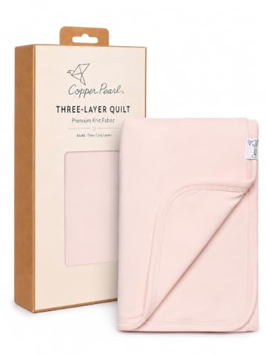 Image of Copper Pearl Jumbo 3-Layer Baby Blanket: Soft Baby Quilts for Boys and Girls | Breathable, Cozy, Toddler Blanket | Baby Quilt for Newborns | 46x46 Premium Polyester /Rayon | Blush