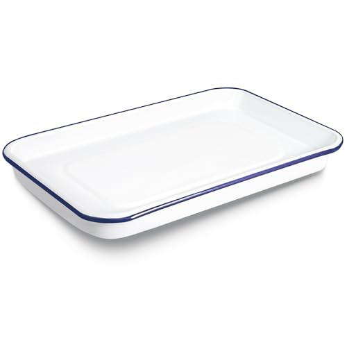 Webake Enamelware 9x13 Non Stick Baking Sheet, Enameled Steel Jelly Roll Pan Rectangular Serving...