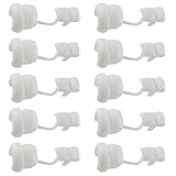 HJGarden 10PCS Wire Cover, Round Strain Relief Bushing Electric Cable Protection Cord Buckle, Round Cable Wire Strain Relief Bush Grommet Protective Wire Cover, White