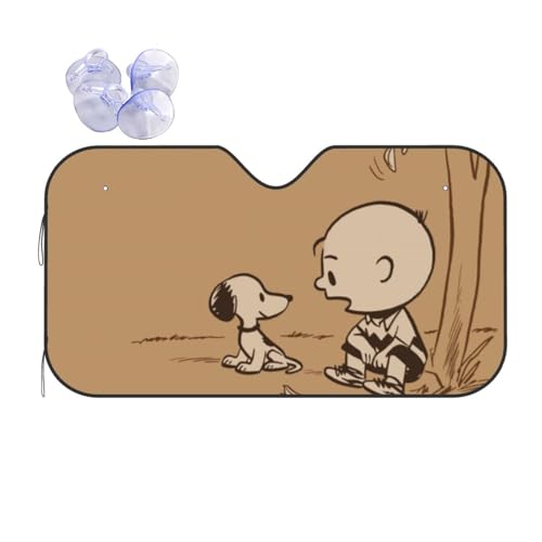 スヌーピー 車用フロント日よけサンシェード 簡単着脱プライバシー保護 夏冬兼用おしゃれアニメカバー 対応m