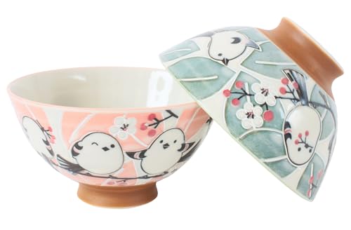 Mino ware Japanese Pottery Pair Rice Bowl Animal Pattern (set of 2) made in Japan (Japan Import)...