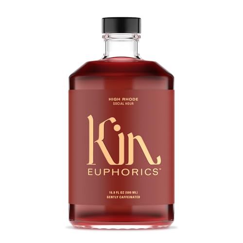 Kin Euphorics High Rhode Non-Alcoholic Aperitif | Elevate Your Social Hour | Adaptogens, Nootropics & Botanicals | Rhodiola Rosea, 5-HTP, GABA | Citrus, Bitters & Spices | 16.9 fl oz