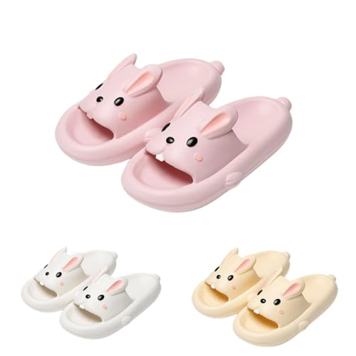 Bunny slippers for women Summer Open Toe rabbit Slippers Shower Sandal Bathroom Comfy House Slide Anti-slip Rabbit Slippers for Indoor and Outdoor