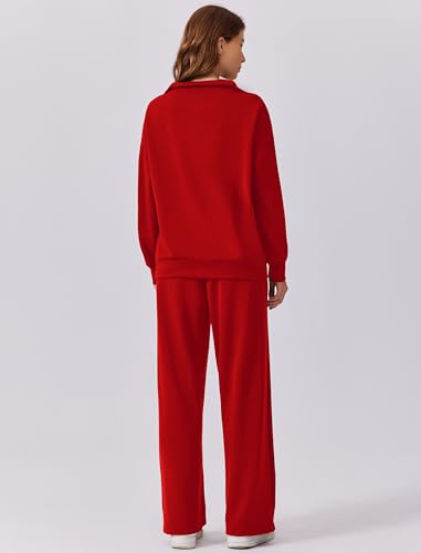 Image of PINSPARK 2 Piece Sets for Women 2026 Fall Outfits Sweatsuit Oversized Sweatshirt Wide Leg Sweatpants Matching Set Tracksuit
