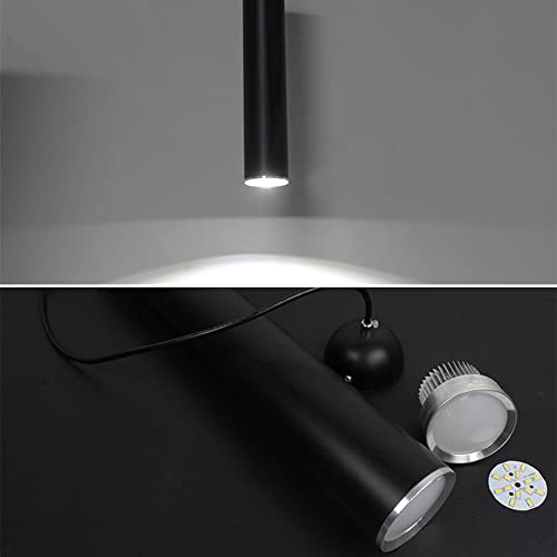 Lámpara Colgante LED 3W cilindro negro decoración 5