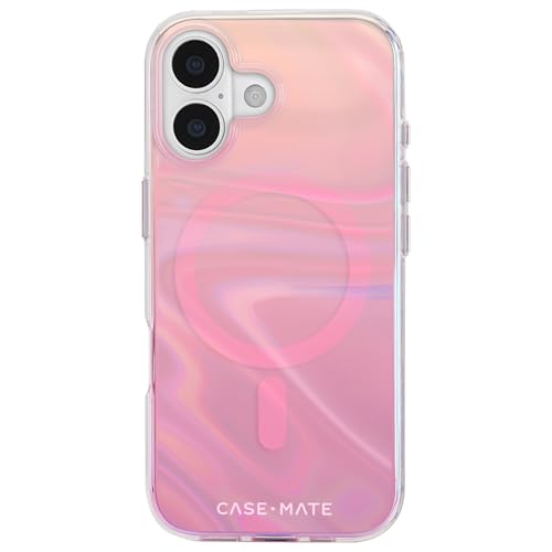 Image of Case-Mate Soap Bubble iPhone 17 Case - Peach Iridescent | Compatible with MagSafe - Stylish Phone Cover with 12ft Drop Protection - Premium Magnetic Phone Cover for iPhone 17