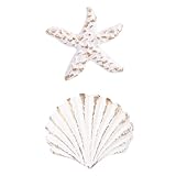 MALUGOGO 2 tiradores de hierro fundido de estilo mediterráneo para armario, color blanco, criatura marina, festoneada, tiradores de cajón retro para muebles de habitación