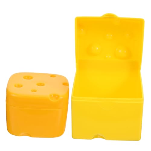 FUNNETOYU 2 Piezas Caja de Almacenamiento para Queso con Tapa Abs Resistente y Ligera Conserva Frigorífico Unidades para Cocina y Restaurante