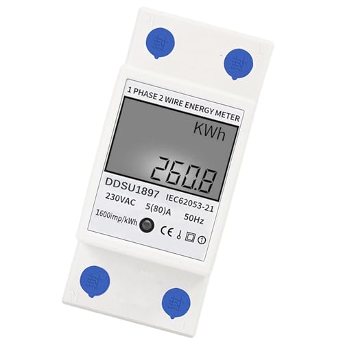 Medidor de energía eléctrica digital de riel DIN 220V 80A monofásico multifunción con luz