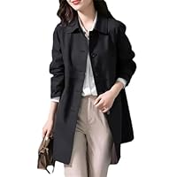 Women's Mid-Length Single-Breasted Trench Coat – Spring Jacket Casual Outerwear Work Office Coat With Lining