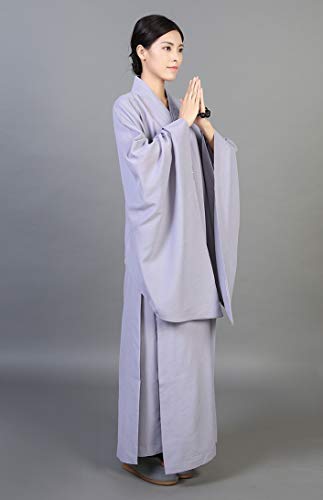 DGXIN Shaolin Temple Zen Buddhist Robe Monk Kung Fu Long Gown Unisex2
