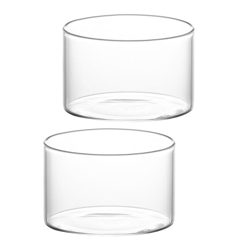 LIGIGWASH Vasos para Pudín de Vidrio Transparente 2 Piezas, Tazas Multifunción para Yogur Casero y Postres, Recipientes para Helado y Mousse, Adecuado para Hogar, Fiesta y Picnic