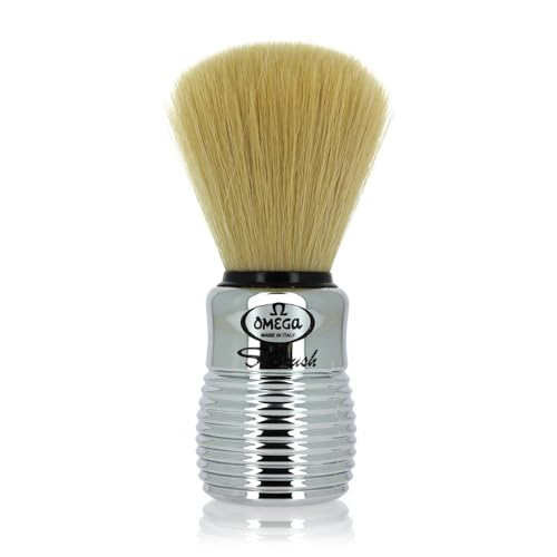 Omega Made In Italy Omega S-Brush Synthetic Shaving Brush Silver 10081