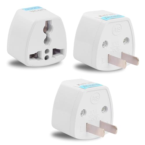 Image of India to USA Converter Plug | Travel Adapter 3-Pack: Universal Type A Plug Adapter for US, Canada, Mexico, Japan, Thailand | for Indian Decices | Compatible with Laptop, Camera, Chargers (10A 250V)