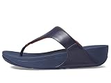 Fitflop Damen Lulu Zehentrenner aus Leder Flipflop, Dunkelblau, 41 EU