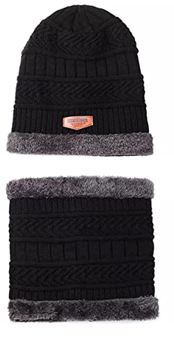 Zacharias Men's Winter Woolen Cap with Neckmuffler/Neckwarmer (Free Size_Pack of 1)