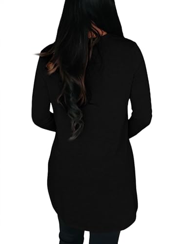 BZB Womens Long Sleeve Tunic Tops Fall Casual Crew Neck Side Split Hi-Low Hem Loose Shirts To Wear With Leggings3