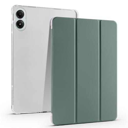 Coque Redmi Pad Pro 12.1 ultra-fine haut de gamme transparente et antichoc verte