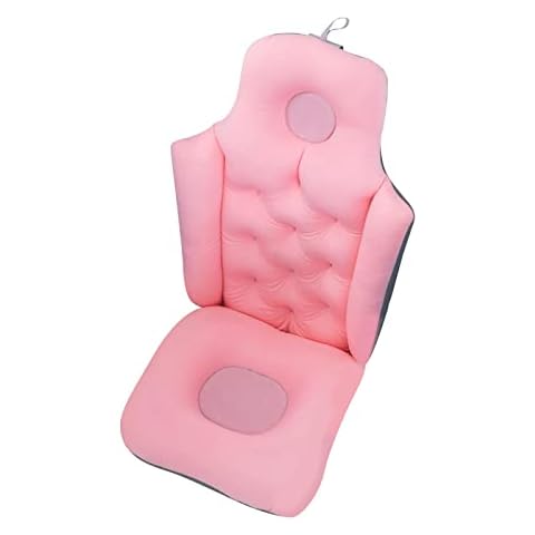 MagiDeal Bath Pillow Back and Headrest Cushion Head Neck Shoulder Back Support Bath Tub Pillows Rest Mat Nonslip for Women Men SPA Accessories, Pink Cover