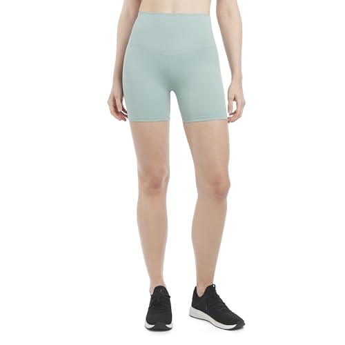 Danskin Women\'s Active 2-Pack Motivate 5\" Bike Shorts, Botanical Green/Black Salt, Medium - Thumbnail 2