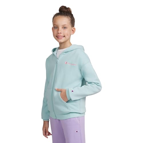 Champion Girls Sweatshirt Full Zip Up Fleece Hoody Sweatshirt Top Kids Clothes Light Blue thumb #3
