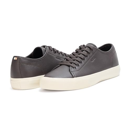 Image of BOSS Men's Aiden Logo Block Leather Low Top Sneakers | Casual Shoes