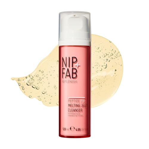 Nip+Fab Peptide Fix Melting Jelly Cleanser 120 ml with mix of Peptides Suitable for All Face Skin Types Hydrates and Plumps Anti Pores Anti-Aging Boosting Collagen Production