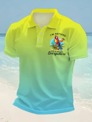 I'm Retired It's 5 O'clock Everywhere Polo Shirts Funny Retirement T-Shirt Mens2