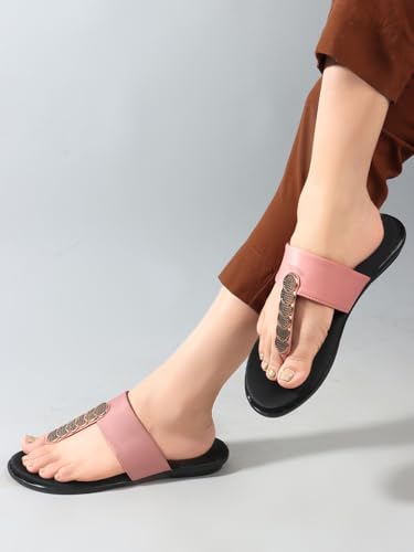 Image of Women's and Girls Synthetic Flat Slippers Comfortable Casual Sandals Comfortable Footwear for Office Casual Daily Use 1 Pair
