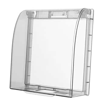 Crovakeu 1-Pack Weatherproof Outdoor Outlet Cover, Outdoor Receptacle Cover Box with Transparent Black Shield, Waterproof Electrical Box Protector for Exterior Wall Outlets