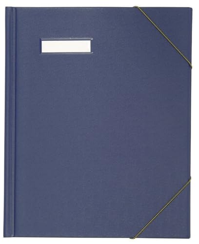 ELBA 100420821 Umlaufmappe aus Karton mit PVC-Folie veredelt mit Eckspannergummi & Beschriftungsfenster blau