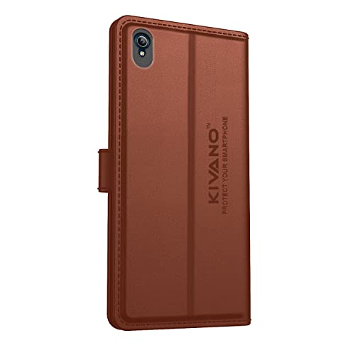 Image of KIVANO Compatible with Vivo Y91i / Vivo Y90 / Vivo 1s Flip Cover | Leather Finish | Inside Pockets & Inbuilt Stand | Shockproof Wallet Style Magnetic Closure Back Cover Case