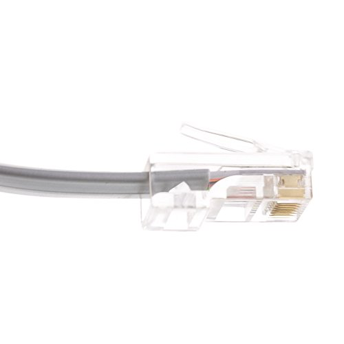 CableWholesale 25 feet Telephone Cord (Data), RJ45 Gold Plated Connectors, 8P / 8C, Silver Satin, 28AWG, Straight, RJ45 Phone Cable