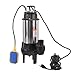 LCyindu 1.6HP Sewage Pump 110V,1.1KW,105.67gpm Effluent Pump, Automatic Tethered Float Switch,Stainless Steel Sump Pump for Sump Basin, Basement, Residential Sewage with 23ft Cable,2' NPT Discharge